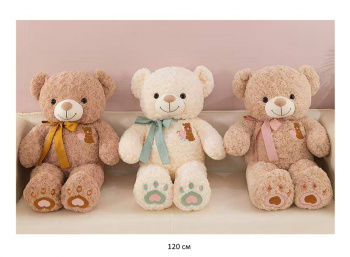 им Медведь арт. YE250916-9 Цвета микс с ленточкой, вышивкой зверюшка 120 см в пак.)