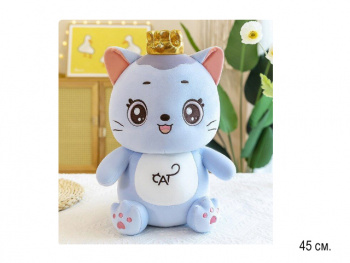 им Кот арт. 100-811 В короне, розовые следы 45 см в пак.