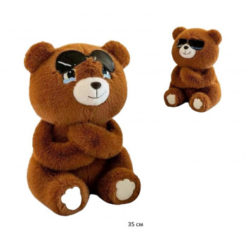 им Медведь арт. 780-811 Коричневый в солнечных очках 35 см в пак.