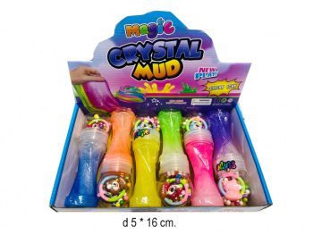 Лизун арт. 82584-14 Счастливый медведь с шариками колба фигурная с блестками (6 шт.) шоубокс•