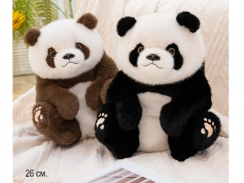 им Панда арт. 209531 Сидит светлые следы 26 см 2 цвета в пак.