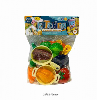 Набор посуды арт. KD028 С нарезными продуктами в пак.• Набор посуды арт. KD028 С нарезными продуктами в пак.•