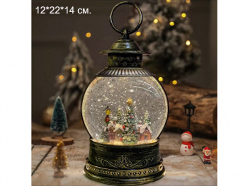 Фонарь Новогодний арт. 2103-4-601 "Новогодняя деревушка" свет, музыка, USB в кор.