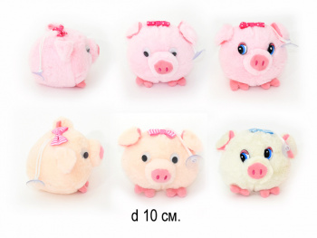 им Свинка арт. 601-1 Брелок на присоске, говор. круг. (12шт.) в пак.