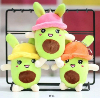 им Авокадо арт. 906-18 В шляпке цвета микс с ушками брелок 10 см в пак.)