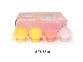 Лизун арт. LY-2084 Персик цвета микс в банке-фрукте (12 шт.) шоубокс_