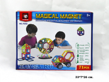 Конструктор магнитный арт. 704A Городок 71 дет. в кор._ Конструктор магнитный арт. 704A Городок 71 дет. в кор._