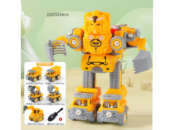 Машина констр. арт. LY055A Набор 5 в 1 Робот-трансфомер строительная техника с отверткой в пак.•