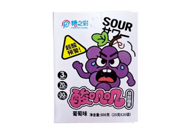 Мармелад арт. 891113-4 "Виноград" кислый 25 г в пак. 20 шт. в кор.*