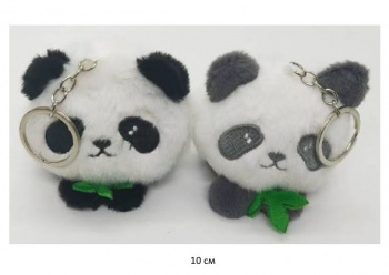 им Панда арт. 805910 Кругляш с листочком брелок 10 см в пак.