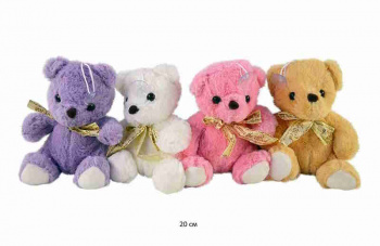 им Медведь арт. YE90905-4 С ленточкой цвета микс на присос. 20 см в пак.)