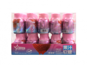 Конфета арт. 190745/190738-2 Жевательная "Клубника" 16 г в баночке 20 шт. в кор.*