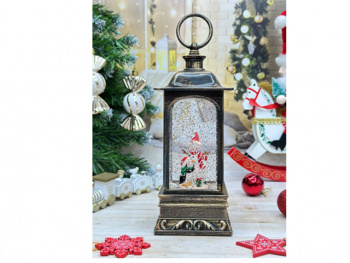 Фонарь Новогодний арт. 2101-3-601 "Снеговик и пингвин" свет, музыка, USB в кор.