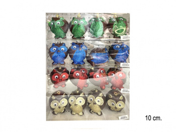 Шары арт. WA24106-601 "Сова" Набор 4 шт. в кор. 10 см цвета микс