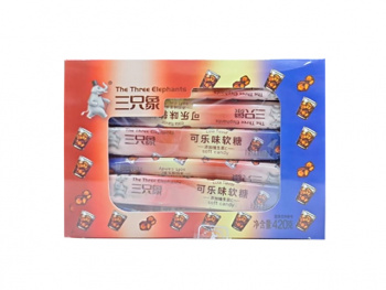 Конфета арт. 440169/440152 Жевательная "Три слона" "Кола" 30 шт. 420 г упаковка