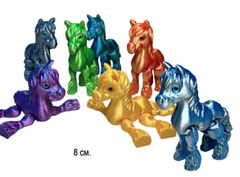 Фигурка 3Д арт. W-35-601 Лошадь подвижная цвета микс 8 см 1шт. в кор. (10шт.) упак.