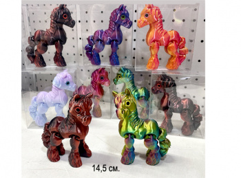 Фигурка 3Д арт. WT-7-601 Лошадь подвижная цвета микс 14,5 см 1шт. в кор. (10шт.) упак.