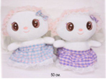 им Зайка арт. YE90106-17 Белый с бантиком 50 см в пак.)