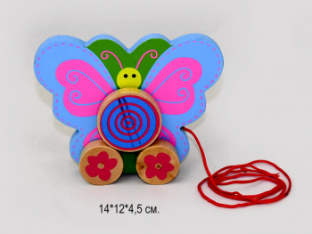 Деревянная игрушка арт. 93-21-6 Бабочка кат. в пл._ Деревянная игрушка арт. 93-21-6 Бабочка кат. в пл._