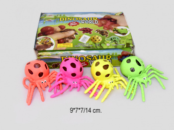 Мяч жид. арт. 18B007 Паук с головой цвета микс, шарики (12 шт.) шоубокс°~**