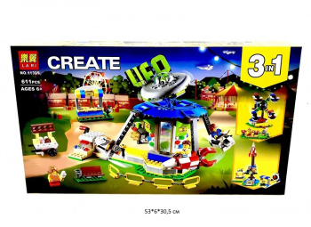 Конструктор арт. 11399 Парк аттракционов 611 дет. в кор._