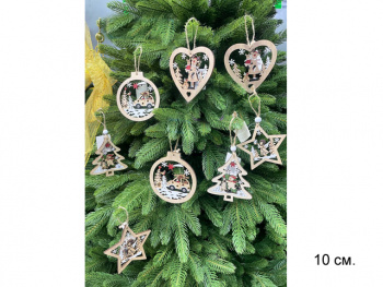 Игрушка арт. LC20-009-601 В ассортименте дерев. 10 см (12 шт.) в пак.