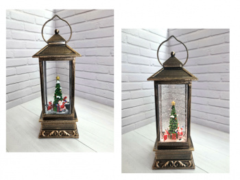 Фонарь Новогодний арт. 24054-2-601 "Хоровод. Дед Мороз" свет 24 см в кор.