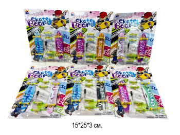 Скейтик арт. 035-2 Пальчиковый 2 шт. + колеса на листе• Скейтик арт. 035-2 Пальчиковый 2 шт. + колеса на листе•