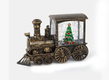 Фонарь Новогодний арт. 690810-1-502 "Паровоз Елка" на батар. свет 14*9 см в кор.