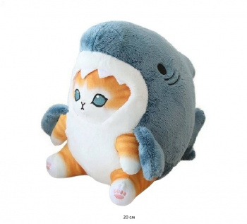 им Кот арт. 230602-1/230814-8 Цвета микс в костюме акулы 20 см в пак.)