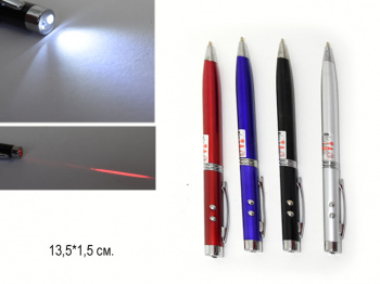 Фонарик арт. 15778-9 Лазер "Ручка" 3 в 1  (24 шт.) шоубокс_