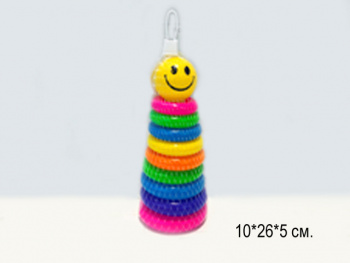 Пирамидка арт. 3321-23 Смайлик 9 колец в сетке• Пирамидка арт. 3321-23 Смайлик 9 колец в сетке•