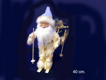 Дед Мороз арт. S1146-H-601 На лыжах 40 см в пак.