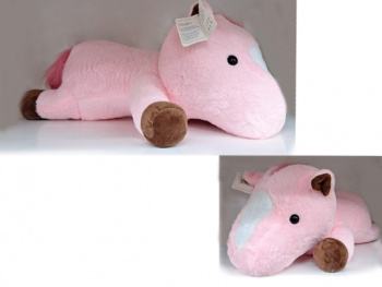 им Лошадь арт. YE25718-1-4 Розовая лежит, с пледом 110*180 см в пак.)