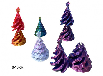 Фигурка 3Д арт. WT-228-601 Елка подвижная цвета микс 8*13 см 1шт. в пак. (10шт.) упак.
