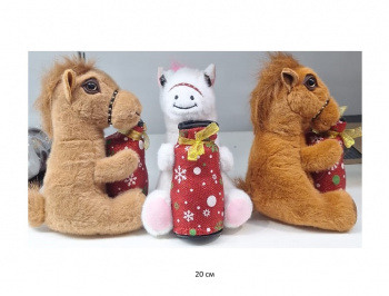 им Лошадь арт. 825-62 Копилка муз. С мешком 20 см цвета микс 1 шт. в пак. (12 шт.)