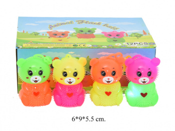 Мяч Антистресс арт. 751-22/2218-44 Медведь (12 шт.) в шоубоксе•=/30 шт./