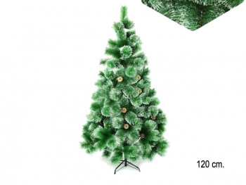 Елка 120 см арт. 2034-601-120 Зеленая пушистая №15 со снегом, шишками в кор.