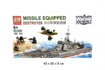 Конструктор арт. ZB6634 Военный корабль 780 дет. в кор._/16 шт./