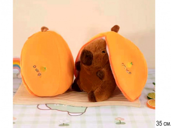 им Капибара арт. 240827-5/240718-6 В апельсине 35 см в пак.)