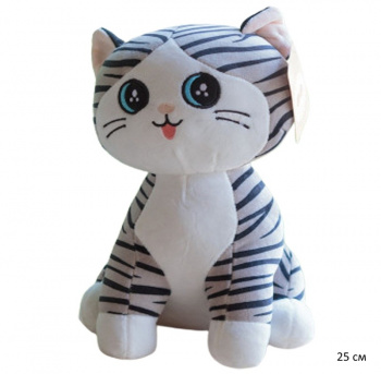 им Кошка арт. 907-1 Полосатая сидит 25 см в пак.)
