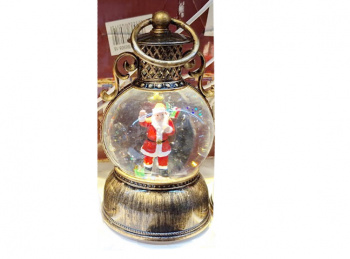 Фонарь Новогодний арт. 690816-4-502 "Дед Мороз с подарками" муз. на батар., USB 16 см в кор.