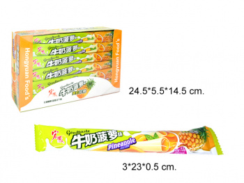 Конфета арт. 002220-6/098056-6 Жевательная трубочка-тянучка "Ананас и молоко" 16 г 30 шт. в кор.'*,#